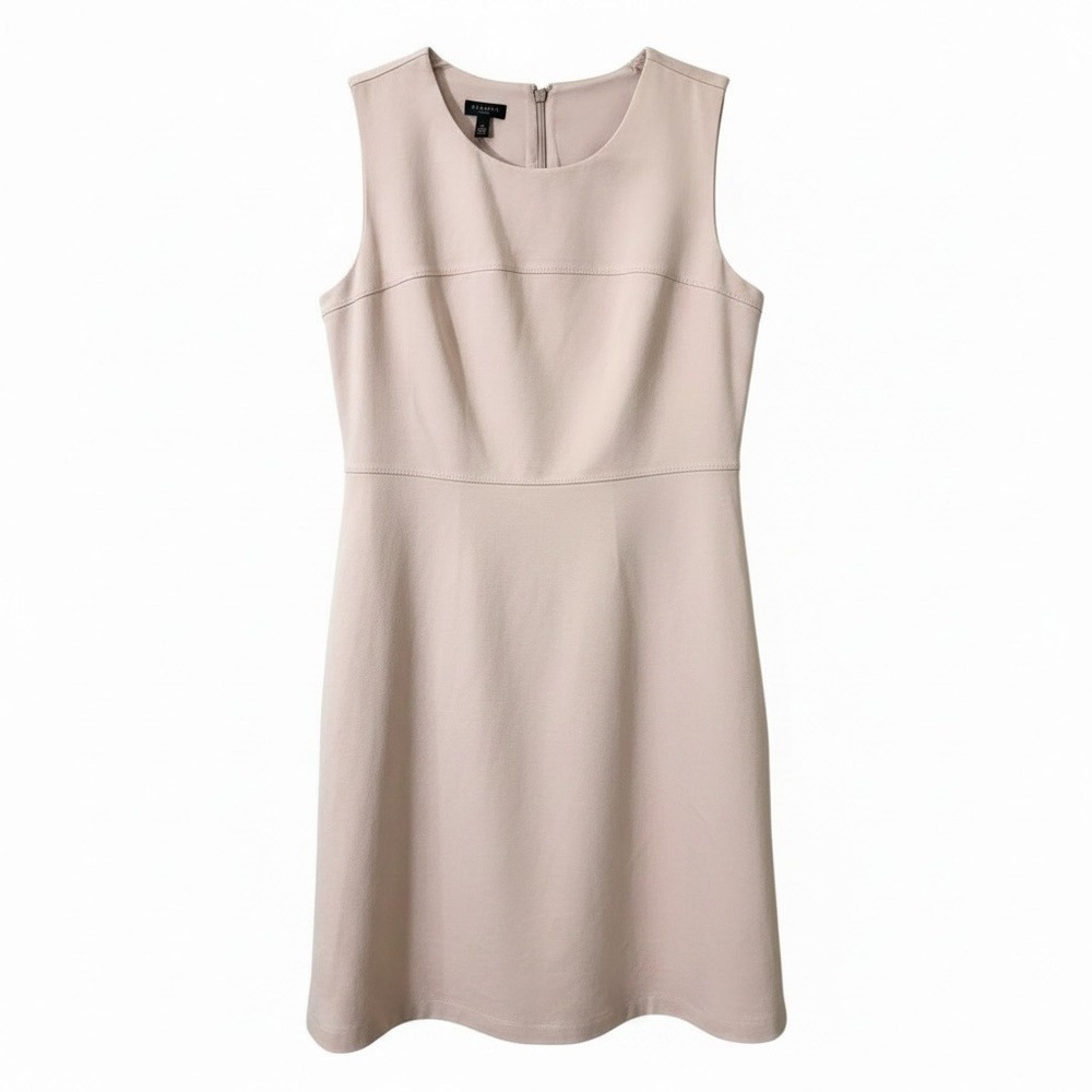 Talbots Dress 12 Petite Blush Pink‎ Sleeveless Fit and Flare NWT Stretch Ponte